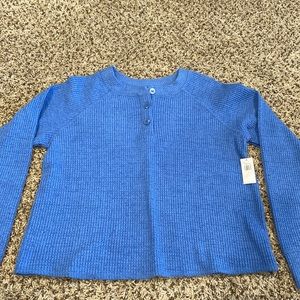 NWT Old Navy blue long sleeve shirt waffle texture size small